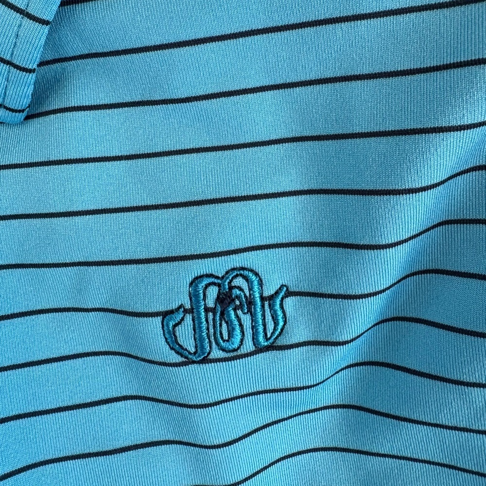 Peter Millar Blue Striped Polo Shirt - Picture 4 of 7